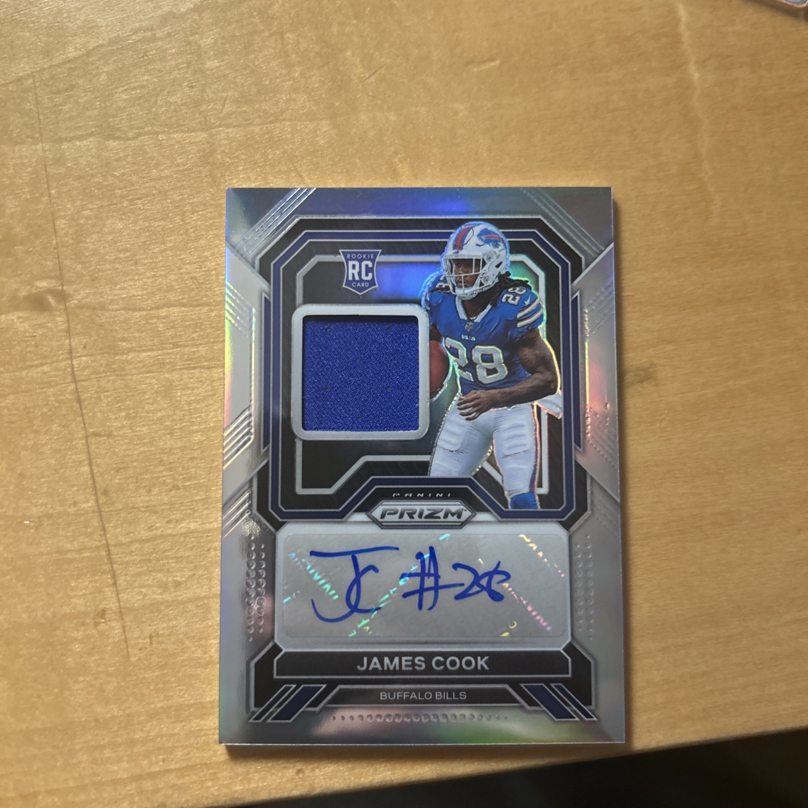 2022 Panini Prizm James Cook Silver Prizm Rookie Patch Auto /99 RPA Bills