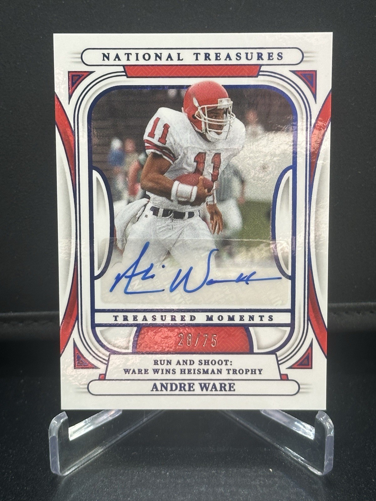 2025 National Treasures Collegiate Andre Ware Treasured Moments /75 Auto Blue