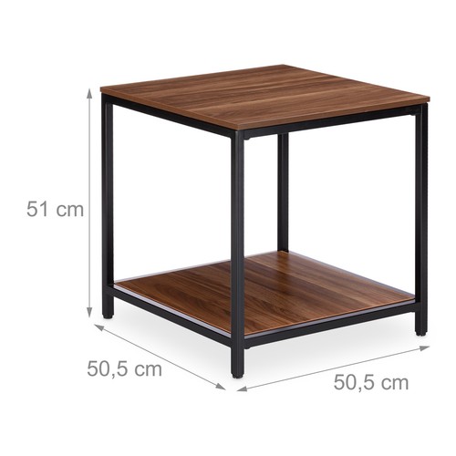 Wooden side table 2 Tiers Easy Clean Wooden Coffee Table Modern Side Table - Picture 4 of 8