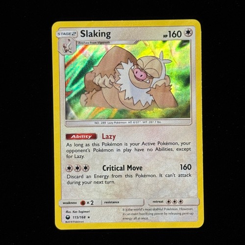 Slaking 115/168 SM - Celestial Storm Holo Rare Pokemon TCG (B)