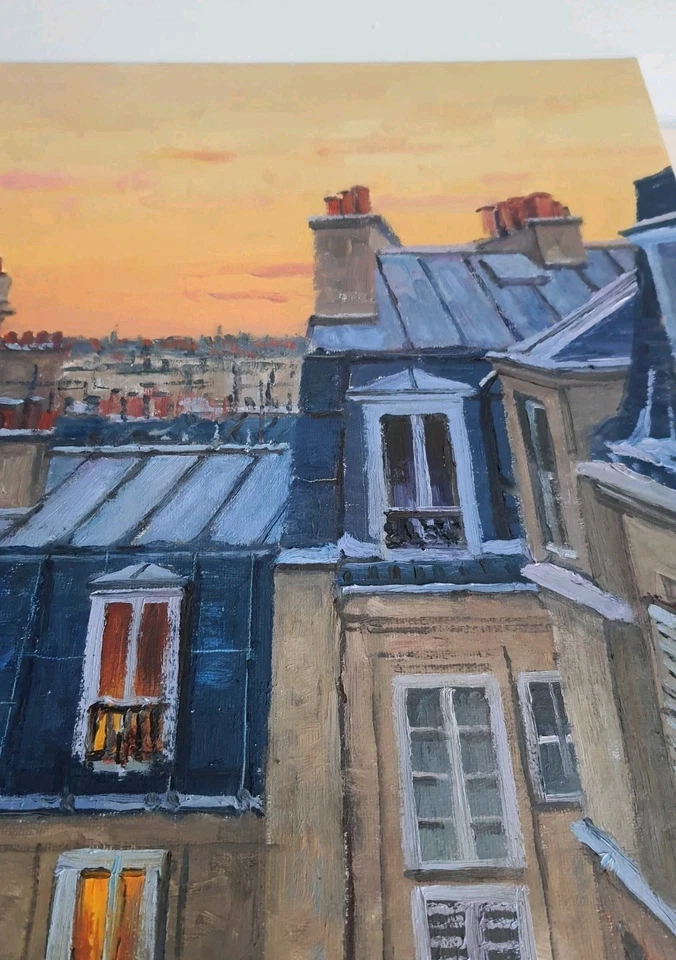 Paris rooftops sunset , oil painting - image 2 of 4