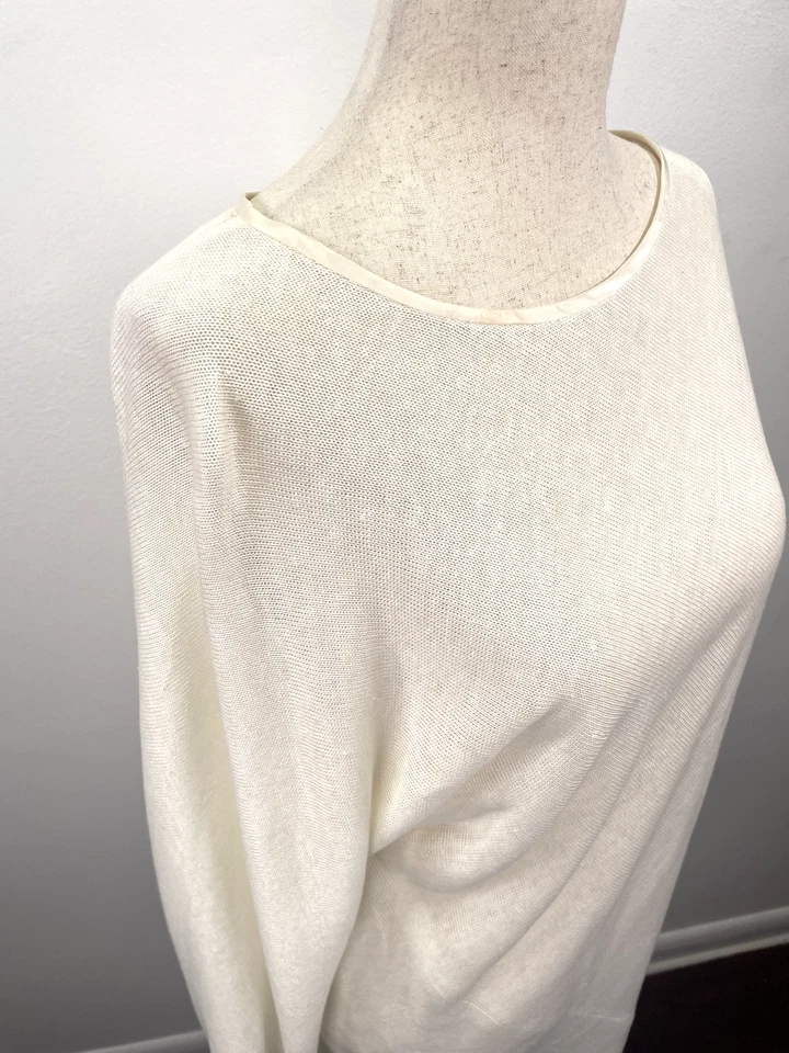 Shamask Top Tunic Womens 1 Ivory Cream Knit Pullover Neiman Marcus NWT $450 - Image 3 of 4