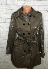 Per Se Carlisle Metallic Brown Jacket Women’s Button Front w/ Sash size 10