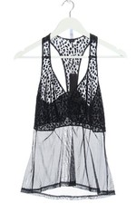 YAMAMAY ärmellose Bluse Damen Bluse Gr. DE 38 schwarz-goldfarben Elegant