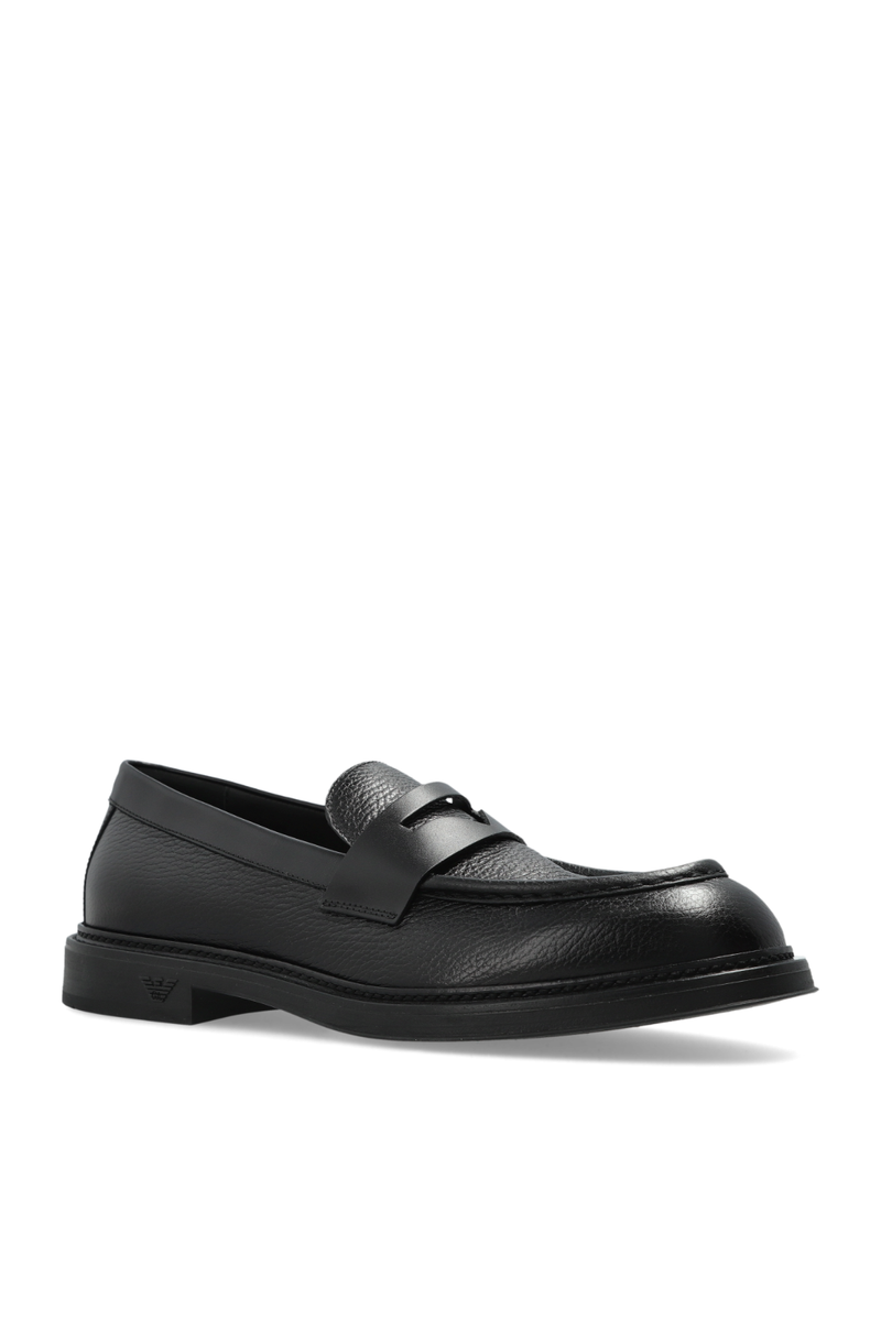 EMPORIO ARMANI Black Leather Loafers New & Authentic | eBay display picture 2