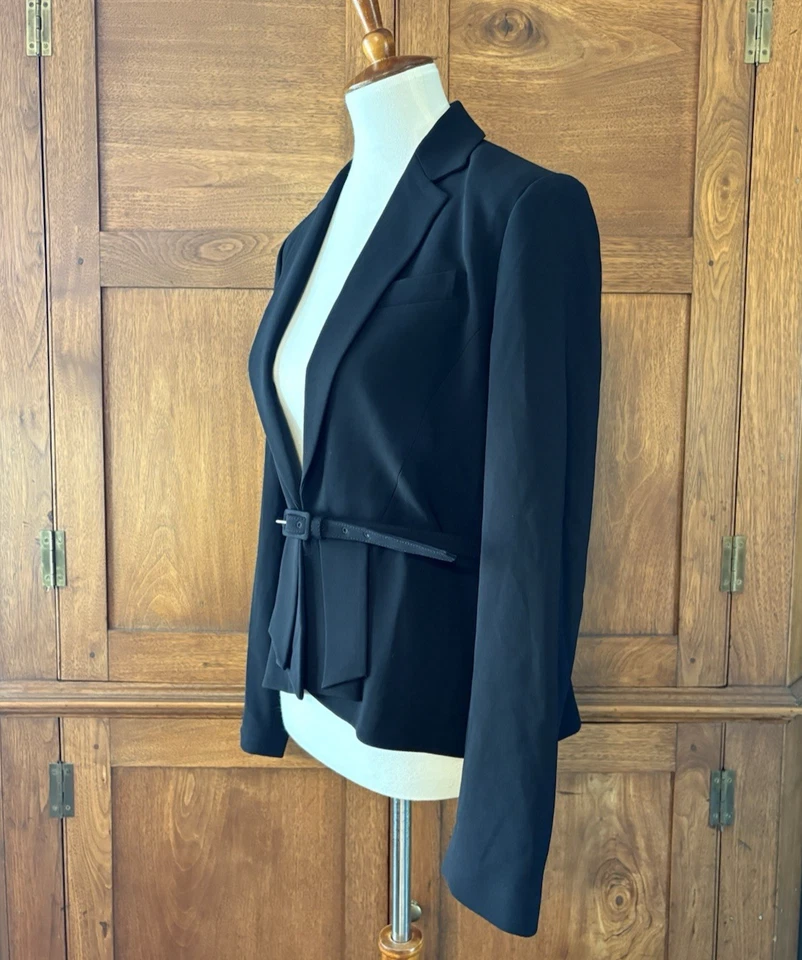 NWT Talbots Black Belted Blazer Jacket Classy Career Fully Lined Size 10 - Image 3 of 4