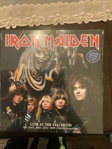 IRON MAIDEN - AT THE PALLADIUM NEW YORK 6/29 1982 LIVE LP BLUE VINYL 500 COPIES