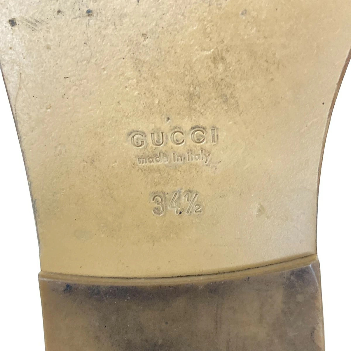 GUCCI sandals horsebit beige x black leather thumbnail 6