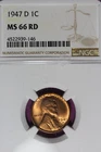 1947 D NGC 1C MS66RD LINCOLN WHEAT CENT #B52229