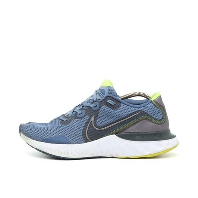 Nike Herren Renew Run Sneaker Blau/Neongelb Mesh Stoßämpfend Laufschuh EU 44.5