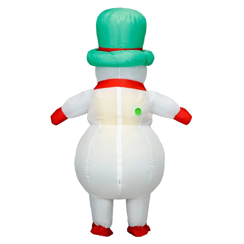 Disfraz Inflable Muñeco de Nieve Cuerpo Completo Adulto Navidad Vestir Juegos con disfraces Traje de Fiesta Foto 4 de 4