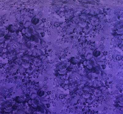 Brand New MDG Quilting Fabric Purple Faded Floral 100% Cotton