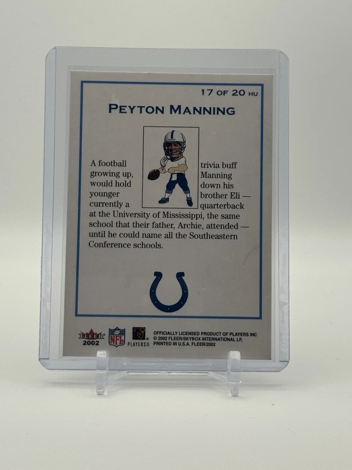 2002 Fleer Tradition Headliners Peyton Manning #17HU HOF 🔥🔥🔥🔥 — 第 2/2 张图片