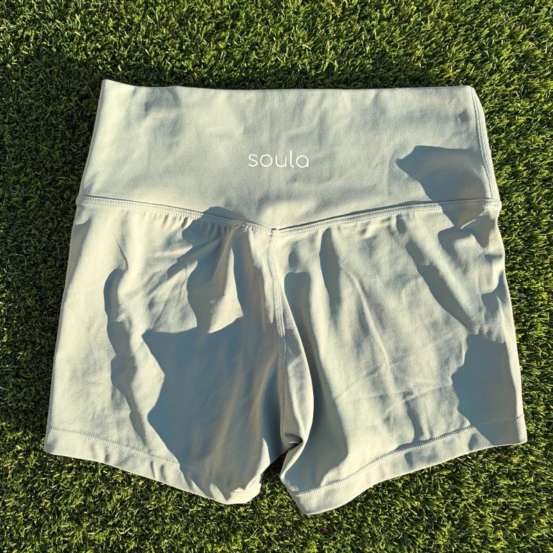 Soula Activewear Green 3 Inch Bike Shorts Gym Workout Running XL Runs Small