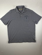 Polo Ralph Lauren Polo Shirt Mens XL Blue White Performance Stretch Striped Golf
