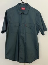 Supreme Short Sleeve Button Up Work Shirt GREEN Size Large