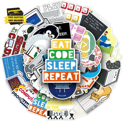 50PCS Programming Stickers.Vinyl Waterproof Stickers. Gifts for Teen Adults Prog