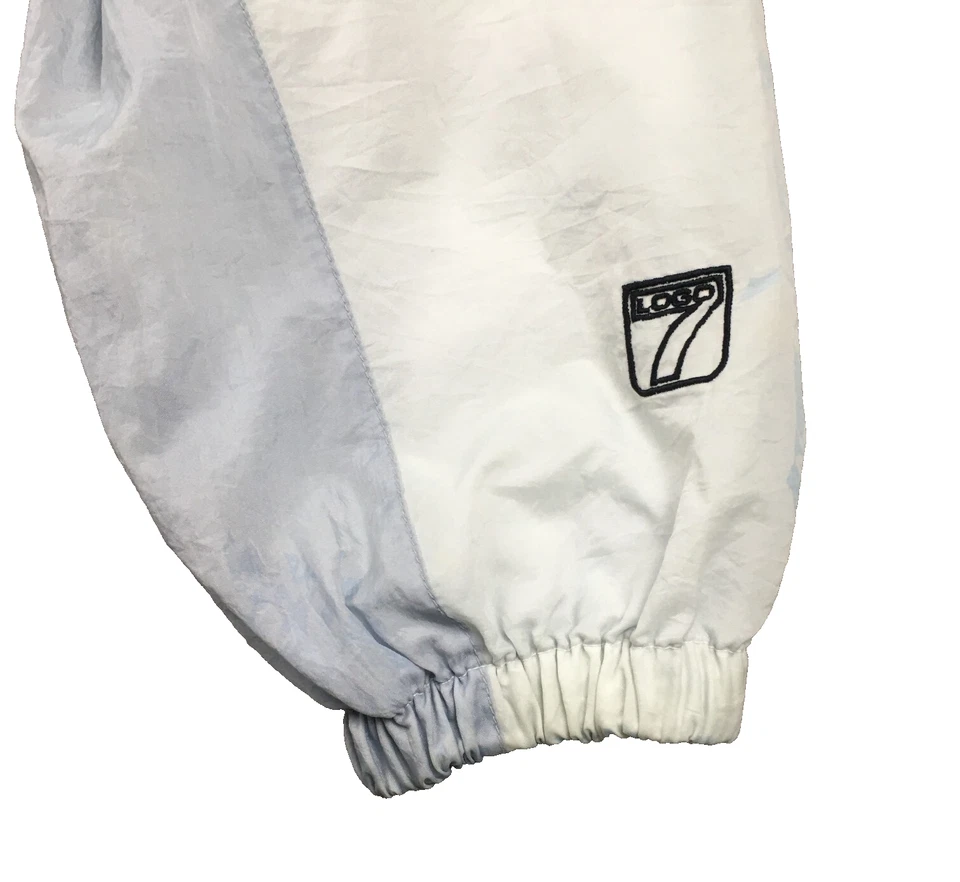 VTG NFL Logo 7 Mens Jacket Sz M Logo Blue White Embroidered Full Zip Long Sleeve - Image 4 of 4