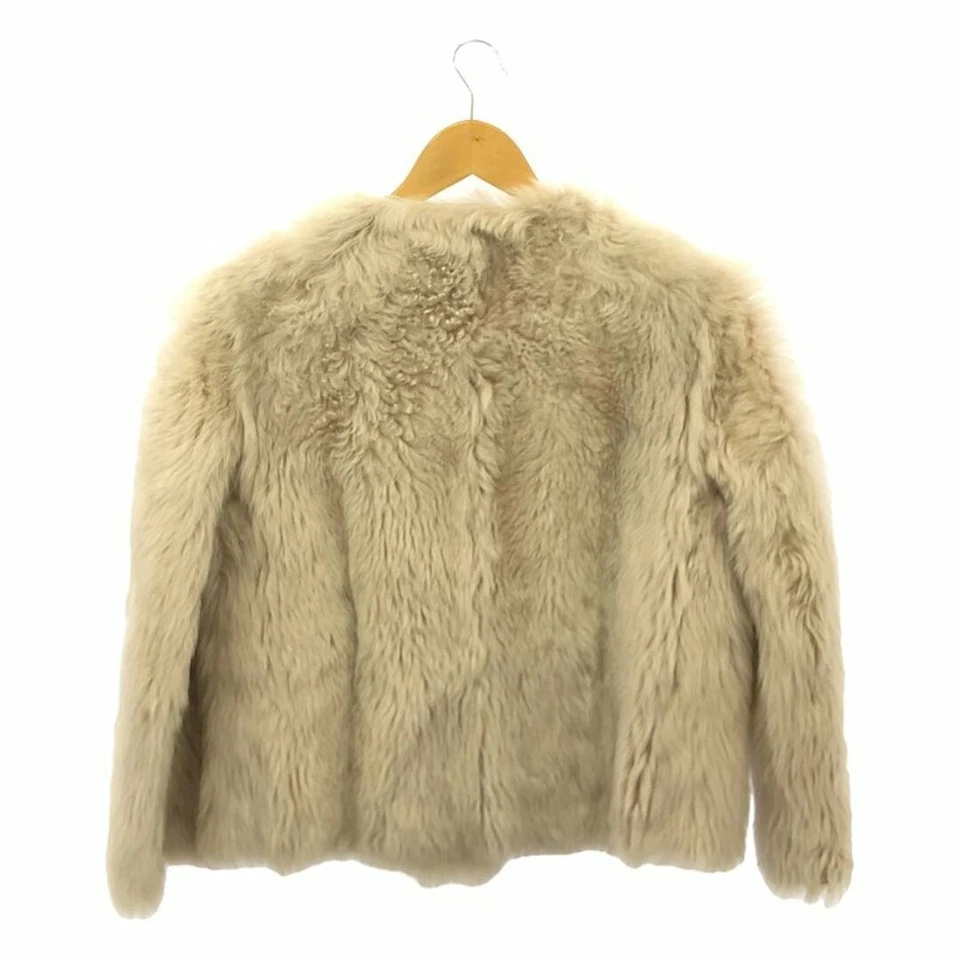 Miu Reversible Piel Cambiable Mouton Cuero Enganchado Sin Cuello Usado - Japón - Foto 4 de 4