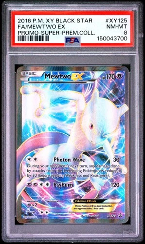 2016 POKEMON XY BLACK STAR PROMO #XY125 FULL ART/MEWTWO EX PSA 8