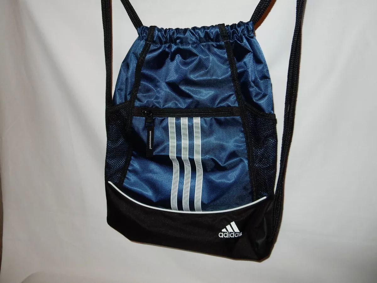 adidas | Bags | Adidas Metro Drawstring Sackpack Gym Bag W Media Pocket In  Baby Blue And Black | Poshmark