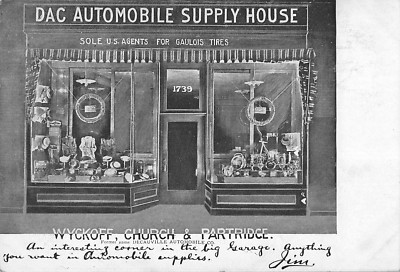 J3B28:EARLY AUTO SUPPLY STORE, NEWARK,NJ: POSTCARD WITH NEWARK, NJ 1906 POSTMARK
