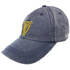 Traditional Craft Ireland Black Guinness Harp Washed Baseball Cap for Men