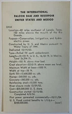 International Falcon Dam and Reservoir Vintage Information Paper, Ephemera