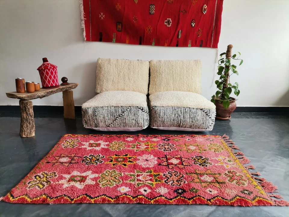 Moroccan Floor Cushion Set - 2 Seats Cushions + 2 Back Cushions + 4 Zipped bags - Image 3 of 4