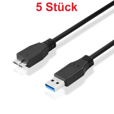 3.0 USB Kabel 2x geschirmt A auf B Micro Stecker für zB externe 2,5'' Festplatte