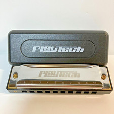 Playtech 10-Hole Diatonic Harmonica D Bought in Japan w/Case Cleaned