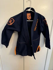Sanabul Jiu JItsu Gi Kids Blac Navy Orange BJJ Grappling Martial Arts - Top Only