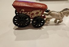 Vintage Cast Iron Coca Cola Horse  Wagon