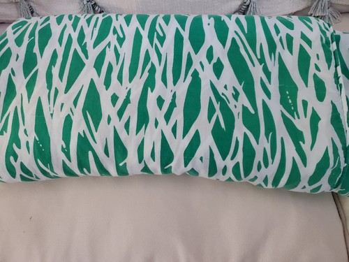 Diane Von Furstenberg DFV Queen Duvet Cover Twigs Print Green White Designer - Picture 5 of 8