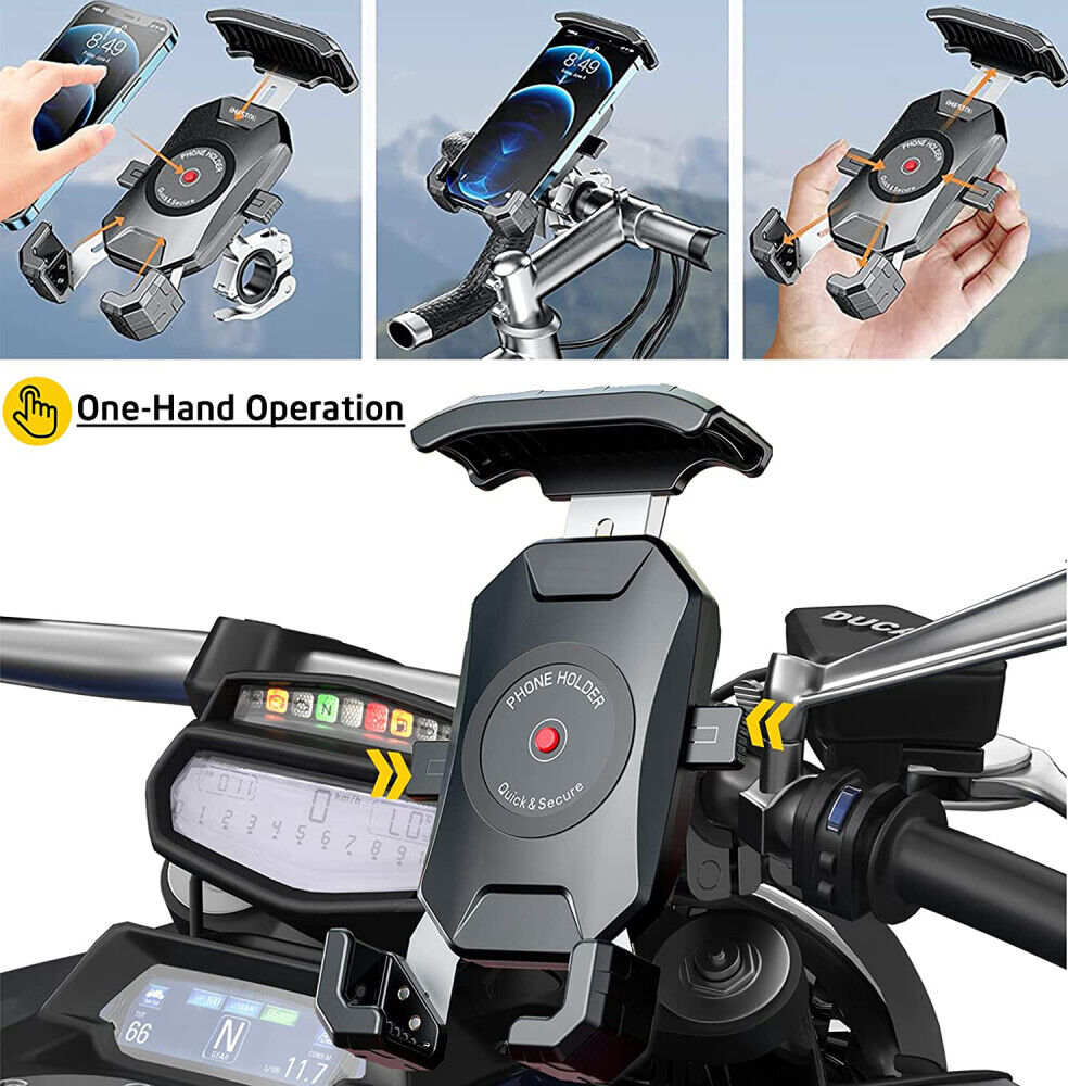 Smartphone Handy Navi Halter Lenker Halterung für Roller Motorrad 360 Drehung