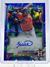 LUIS SANTANA 2021 BOWMAN CHROME SAPPHIRE 1ST AUTO #BSPA-LS JT