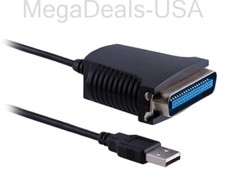 2 PACK Staples 6' USB Parallel Printer Adapter Cable 29781 Black - H2 