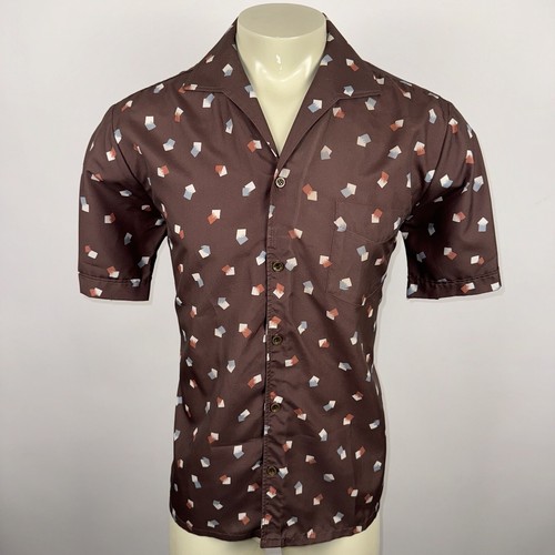 Vtg 60s 70s Spire Shirt Mens Disco Saturday Night Fever Rat Pack Las Vegas LARGE - Picture 3 of 12