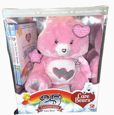 Care Bears LOVE A LOT 25th Anniversary and DVD Pink Plush Swarovski Sealed 13 in