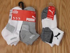PUMA Boys Quarter Crew Low Cut Athletic Socks Lot  9 PAIRS 