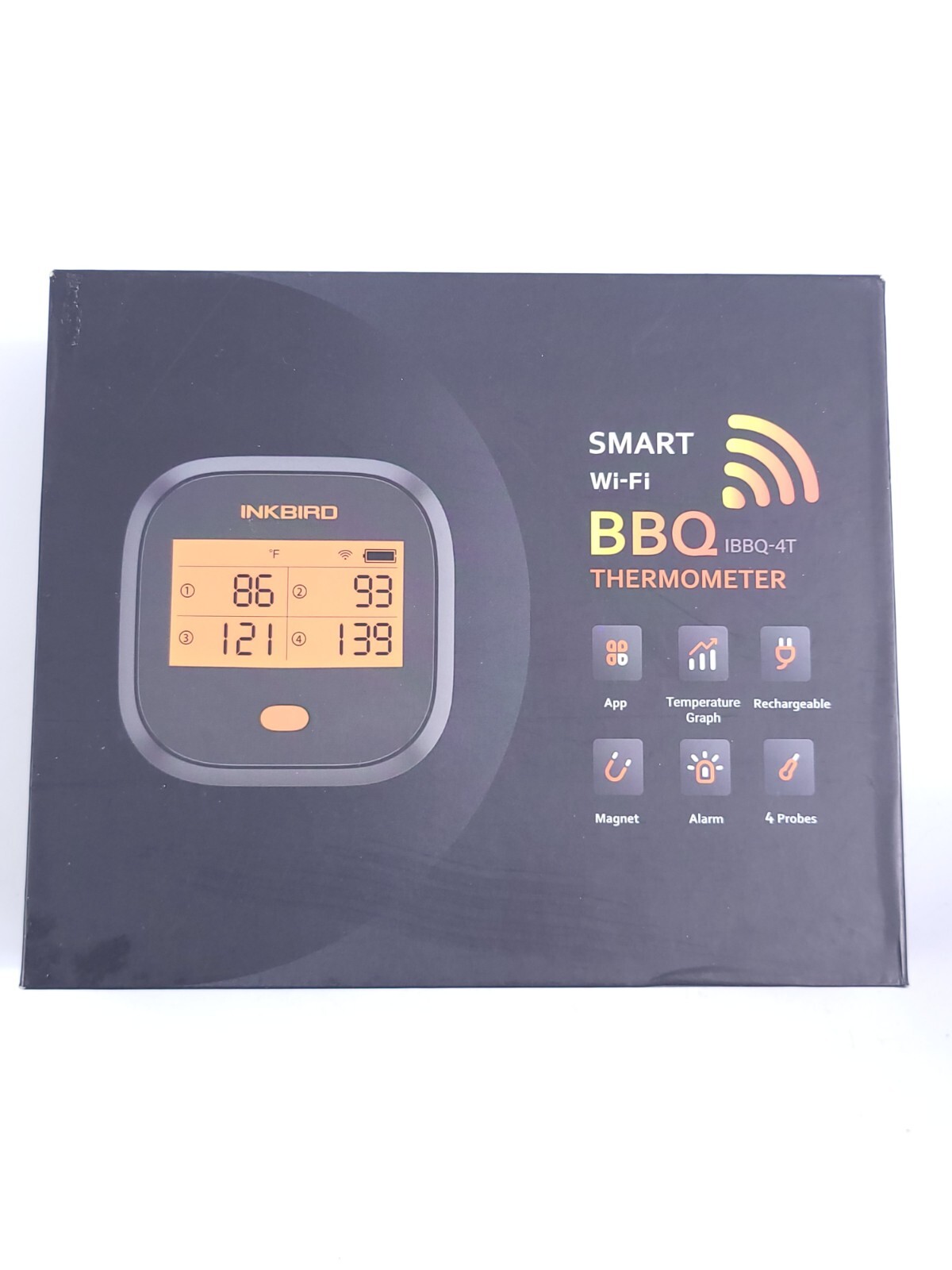 Inkbird WiFi Grill Meat Thermometer IBBQ4T with 4 Colored Probes eBay