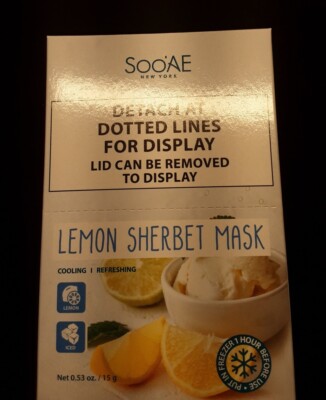 Soo'AE Lemon Sherbet Face Mask .Pack Units:12 Units New In Box.