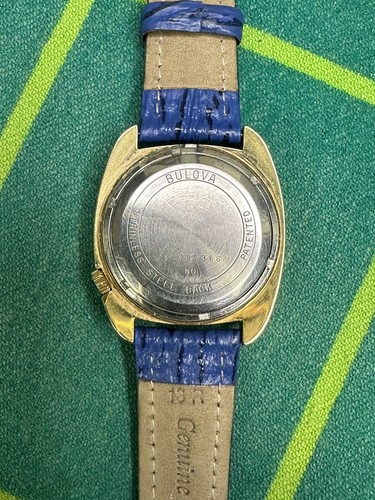 VTG 1970's Mens Bulova Accutron 2182 Watch Day/Date 18k GF Blue Indices RARE!! - Picture 9 of 15