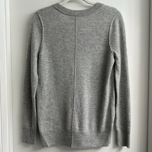 $178 AQUA CASHMERE 100% Cashmere Women's Small Soft Knit Sweater Gray Ribbed - Picture 4 of 9