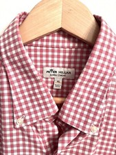 Peter Millar Summer Confort Shirt Gingham Golf Pink Spring Casual Men s XL