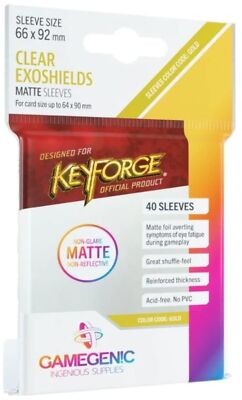 GAMEGEN!C - Matte KeyForge Exoshields Clear 66 x 92 mm (40), Colour (GGS10070ML)