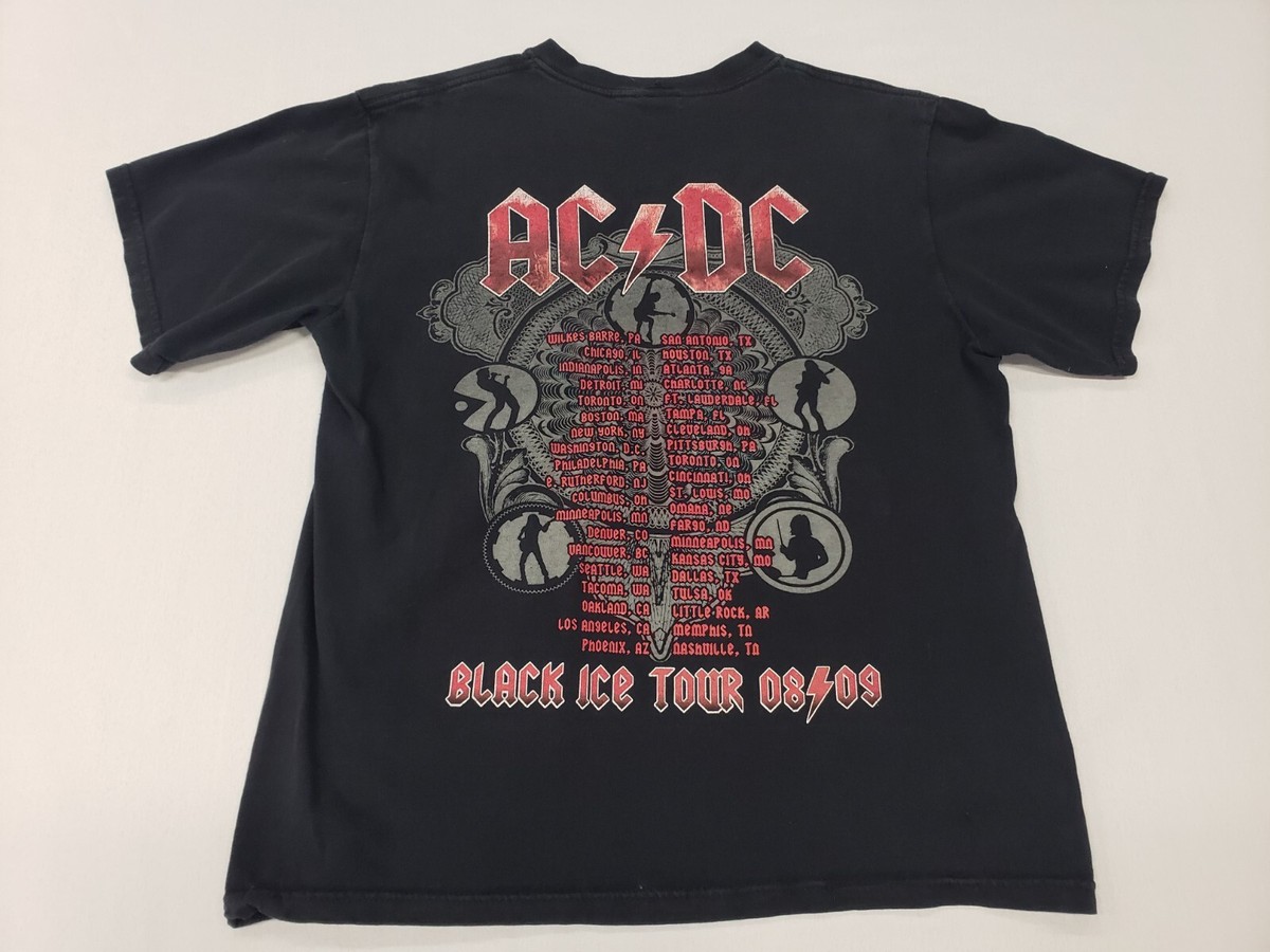 AC/DC Black Ice Tour 08/09 Black T-Shirt Sz Small | eBay