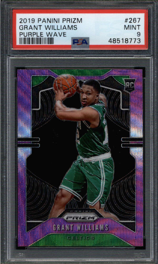 GRANT WILLIAMS 2019/20 PANINI PRIZM #267 PSA 9 MINT ROOKIE PURPLE WAVE RC FC7077