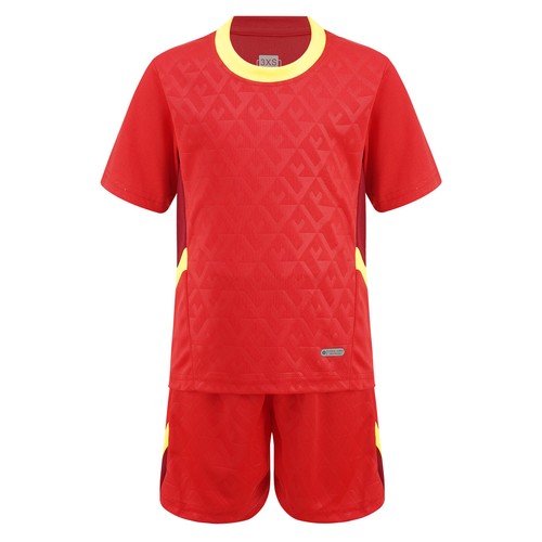 Boys Uniform Round Neck Outfits Sport Clothes Set Drawstring Top Soccer Shorts - Picture 30 of 45