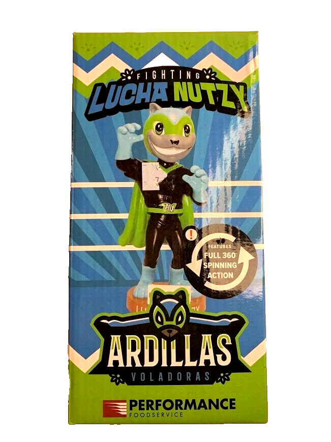 Luchador Nutzy Richmond Flying Squirrel Blue Demon El Santo SPINNING Bobblehead